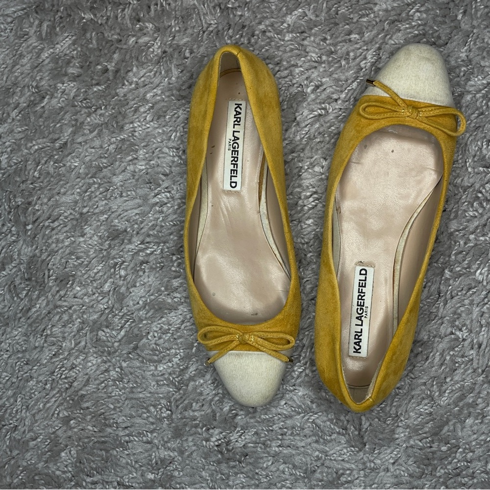 Karl Lagerfeld Yellow and Cream Women's Shoes - Picture 5 of 9